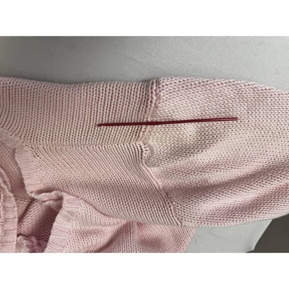 Talbots Women PL Baby Pink Cross Wrap Sweater Coquette Soft Girl Cottagecore Fit - Picture 4 of 12